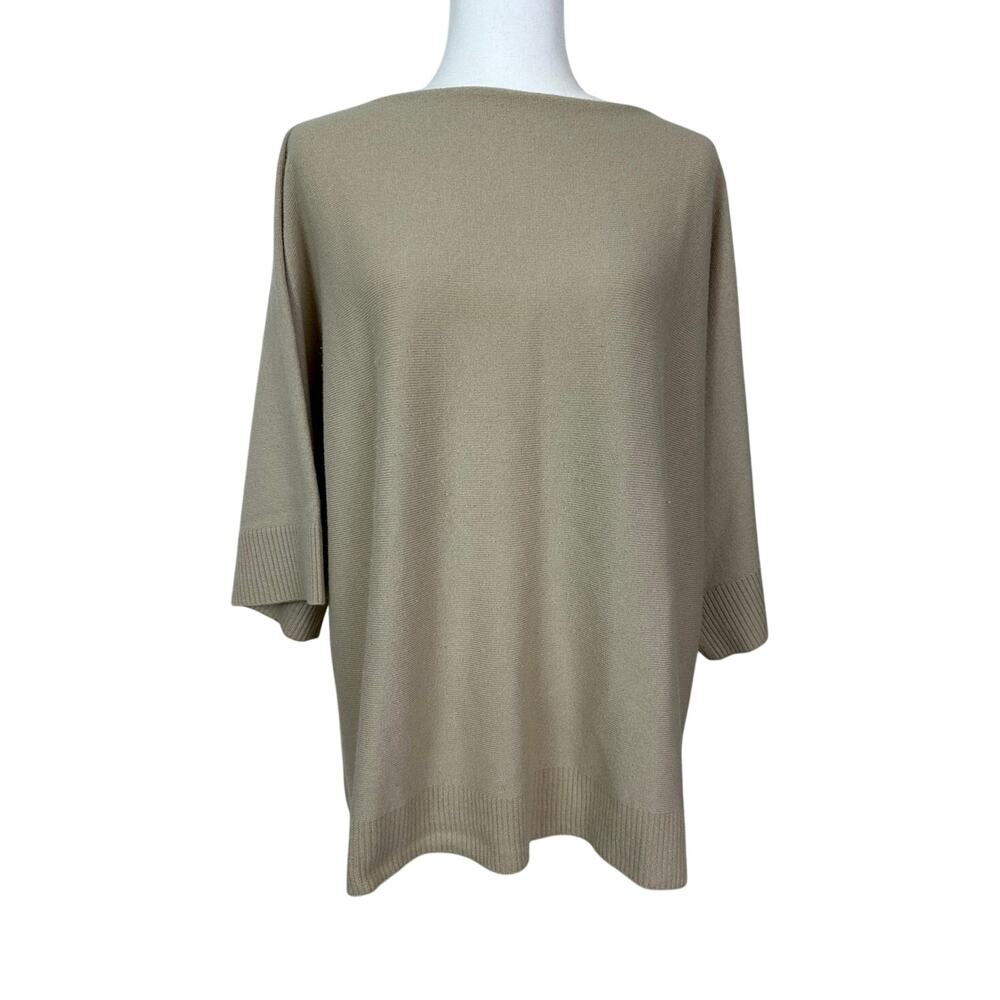 Lafayette 148 Women's Camel Oversized M/L 100% Cashmere Sweater